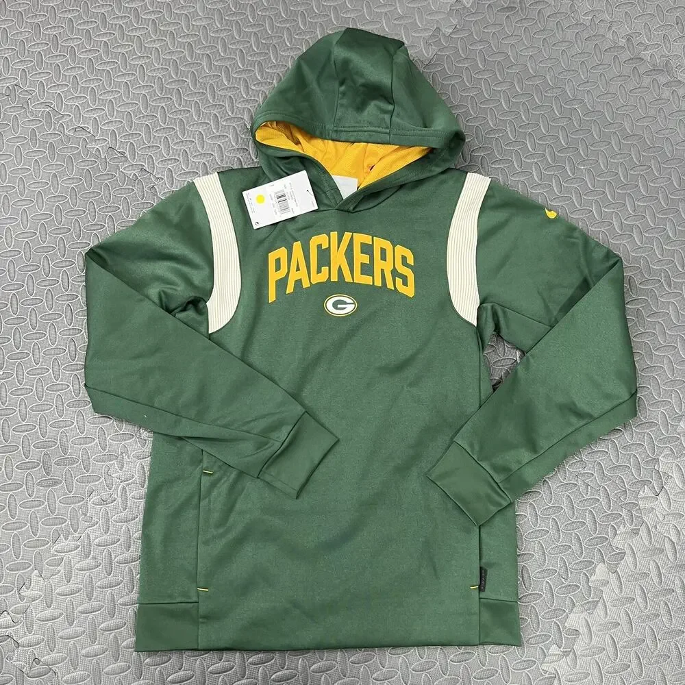 Nike Green Bay Packers Therma Hoodie Size XL 18/20 Kids Green Pullover